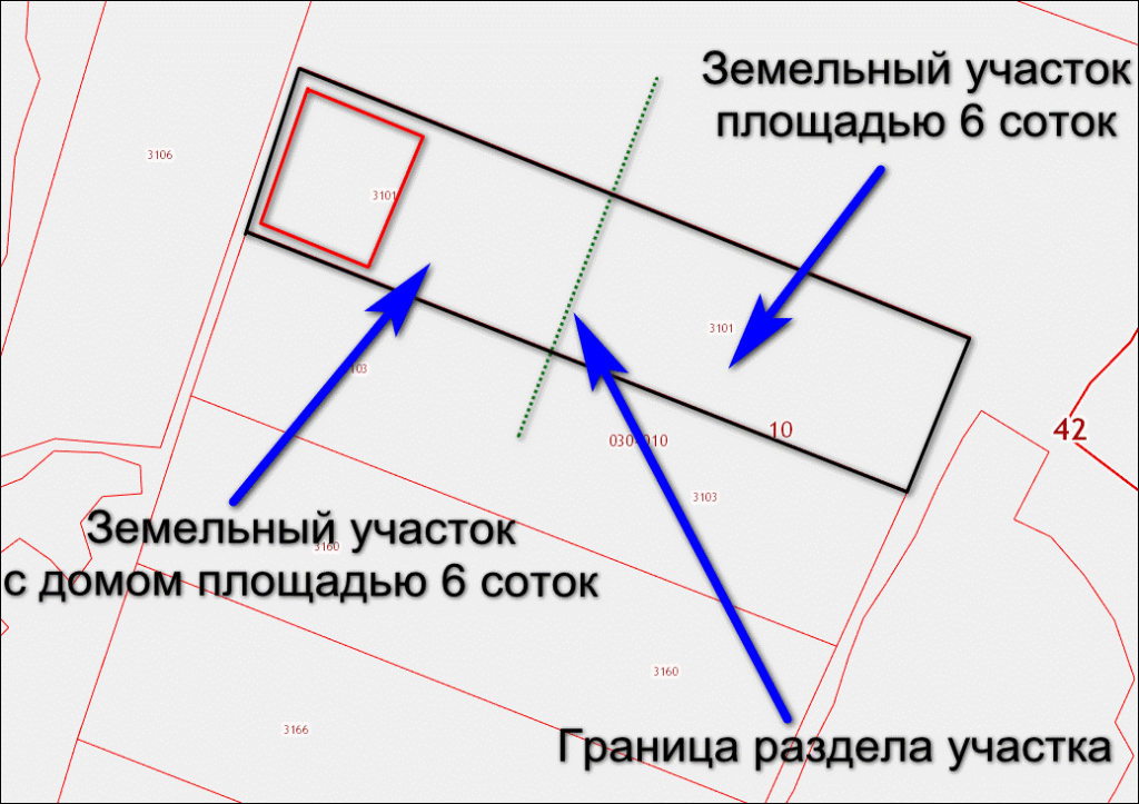 раздел участка чертеж